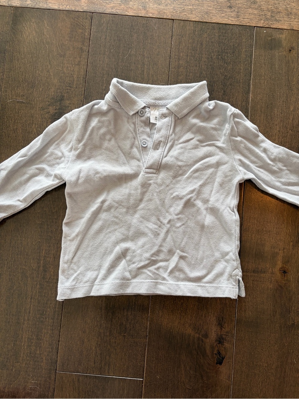 Zara Boys Light Gray Long-Sleeve Polo